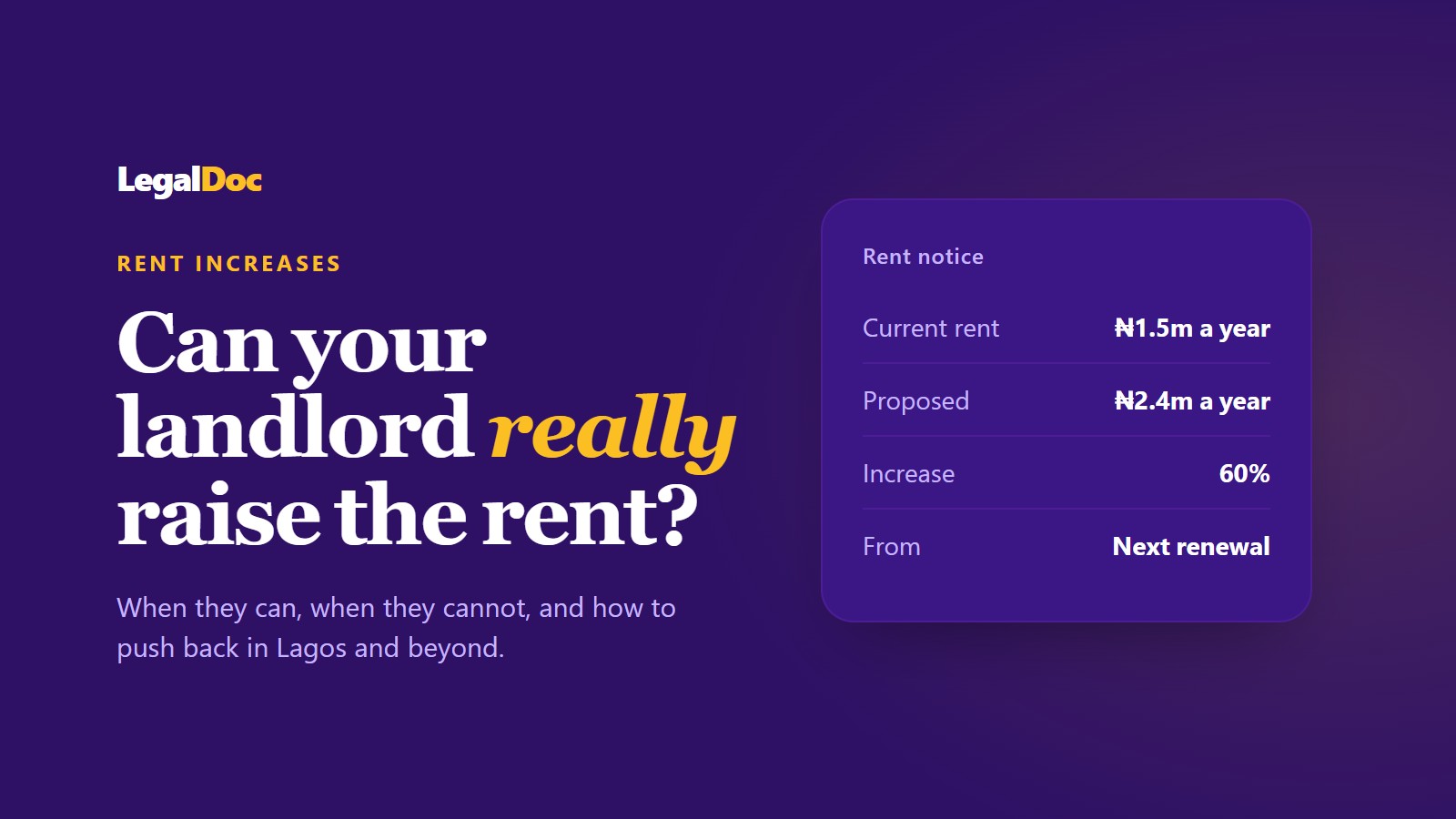 Can Your Landlord Increase Your Rent? What Nigerian Tenants Can Actually Do About It
