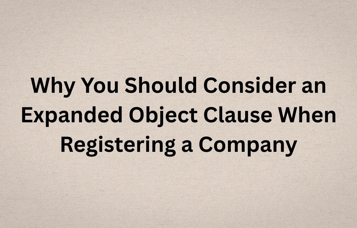 Why You Should Consider an Expanded Object Clause When Registering a Company