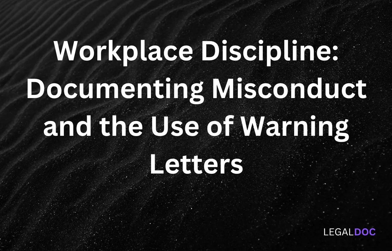 Workplace Discipline: Documenting Misconduct and the Use of Warning Letters
